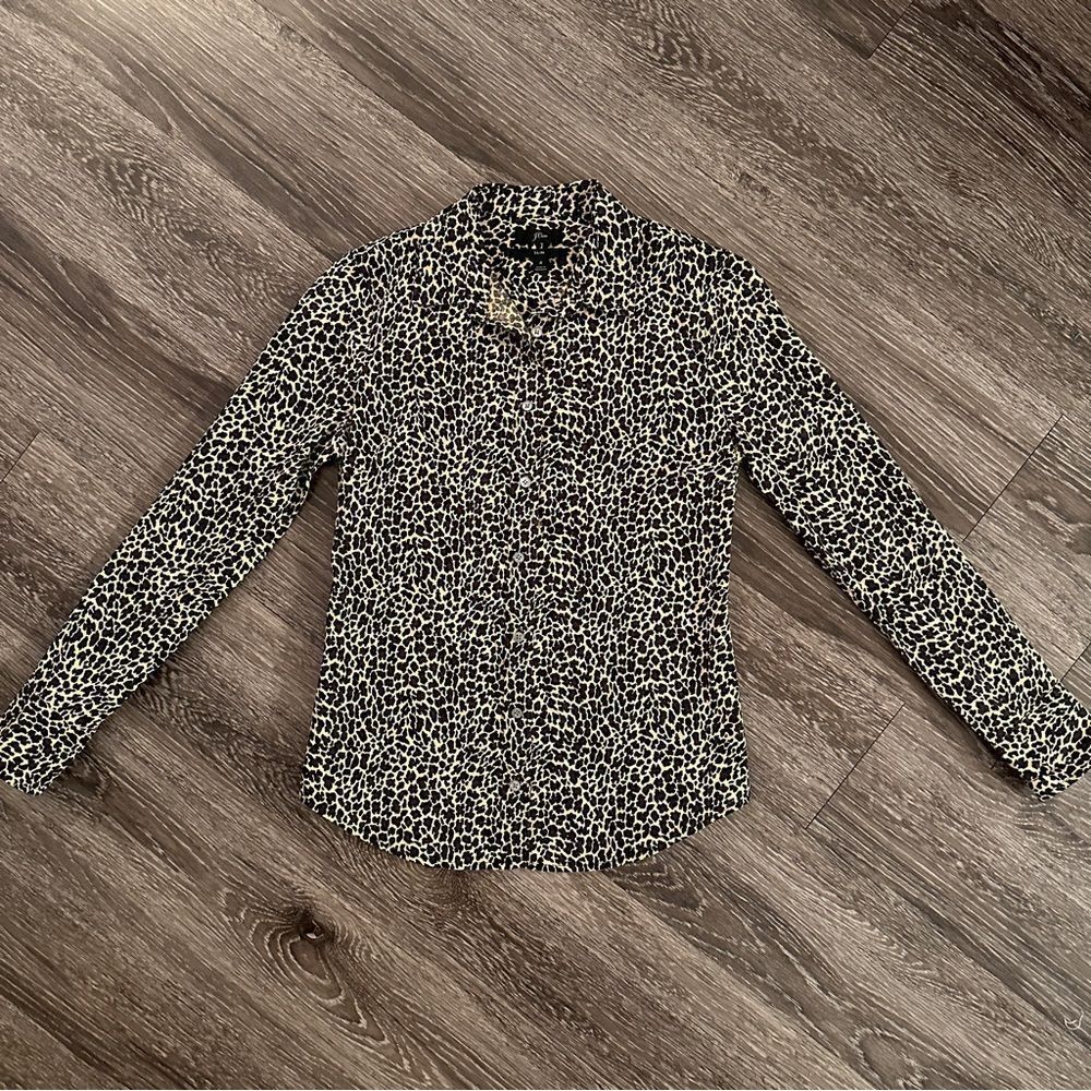 J. crew Slim Leopard Button Down